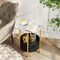 2 Tier Side Table with Fabric Basket and Metal Frame for Bedroom